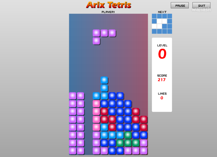 Arix Tetris - 테트리스 - 플래시게임 | 와플래시 아카이브