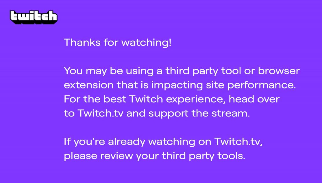 2021년 2월 Twitch.Tv 에서 Adblock 사용 시 나타나는 보라색 화면에 대한 내용 정리 - Nomo의 블로그