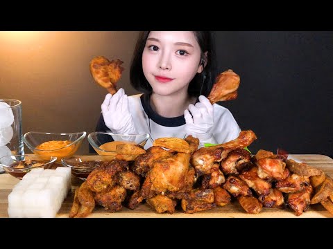 SUB[광고]굽네 오리지널 고추바사삭 치킨 먹방 (feat.치트킹) 리얼사운드 Oven Roasted Chicken Mukbang ASMR