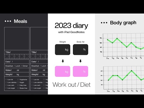 🏋🏻이거 쓰면 다이어트 성공함 | 식단, 운동, 레시피북 | 2023 아이패드 굿노트 다이어리 무료 공유