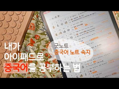 아이패드 굿노트로 중국어 공부하는 법ㅣ중국어 필기 노트 속지ㅣ공부 vlogㅣstudy with me