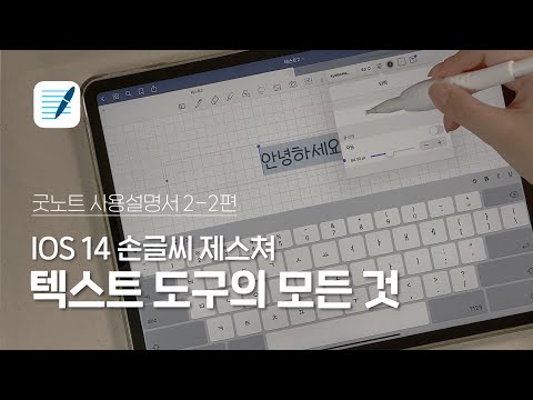 📝 [굿노트 사용설명서 2-2편]  텍스트 도구의 모든 것!  🔍ios14 업데이트 손글씨 제스쳐 활용방법