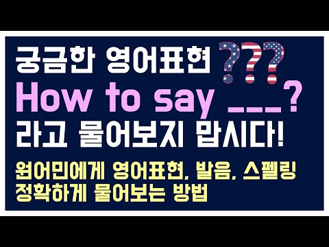 궁금한 영어표현 “How to say OOO?”라고 질문하지 맙시다 ㅣ 원어민에게 영어표현, 발음, 스펠링 정확하게 물어보는 방법