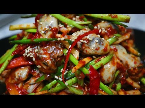 굴요리[굴생채]만드는법.술안주로도 좋은 딱! 한끼로 영양듬뿍 먹는 굴무침.Korean Style Seasoned Oyster.