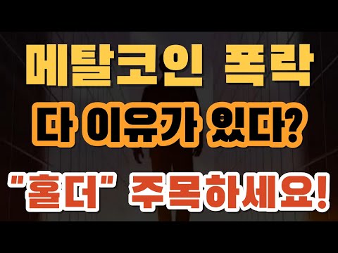 [메탈코인] 메탈코인 폭락, 다 이유가 있다?? 홀더 반드시 주목하세요!