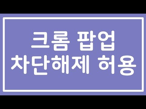 크롬 팝업차단 해제 허용 설정방법