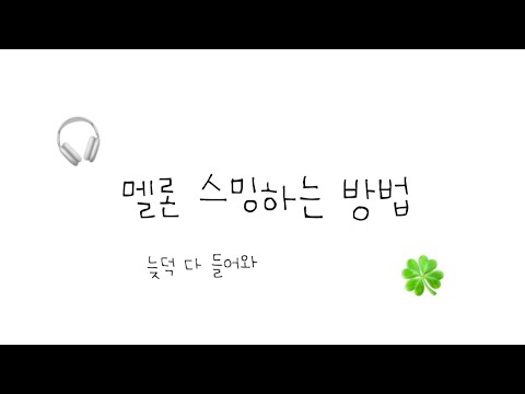 멜론 스밍하는 방법 알려드립니당 🎵