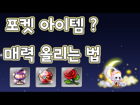 메이플 포켓아이템 장착 하는법 [매력 올리기] #매력작 #포켓아이템 #핑크빛성배