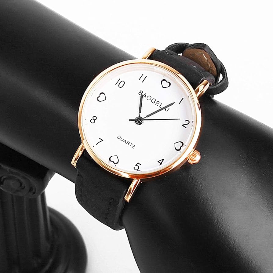 Unmarked Women'S Simple Vintage Watches For Women Dial Wristwatch Leather  Strap Wrist Watch Ladies Casual Bracelet Watches Black : Amazon.Co.Uk:  Fashion