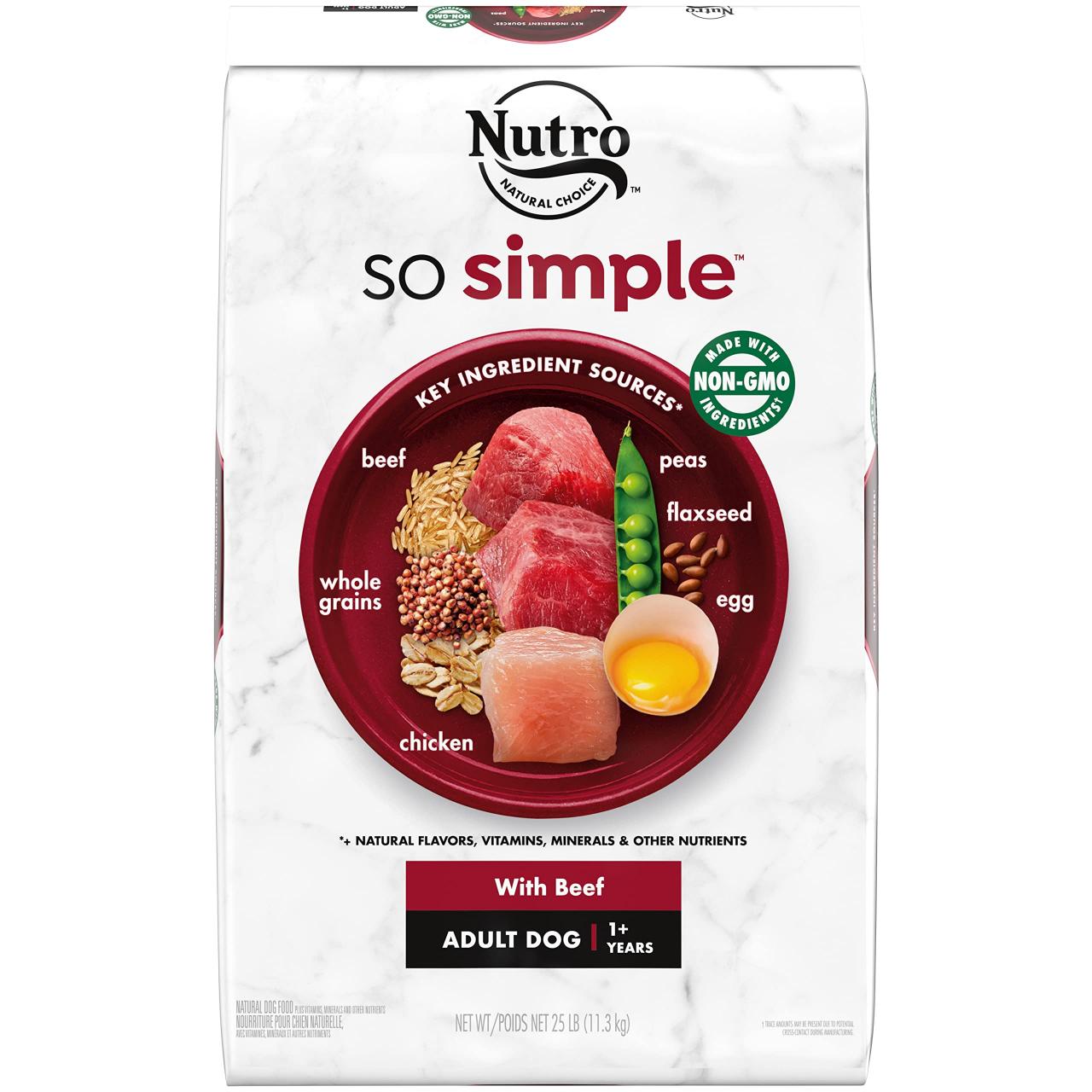 Amazon.Com: Nutro Dry Dog Food Nutro So Simple With Beef Adult Dog Food, 25  Lb.