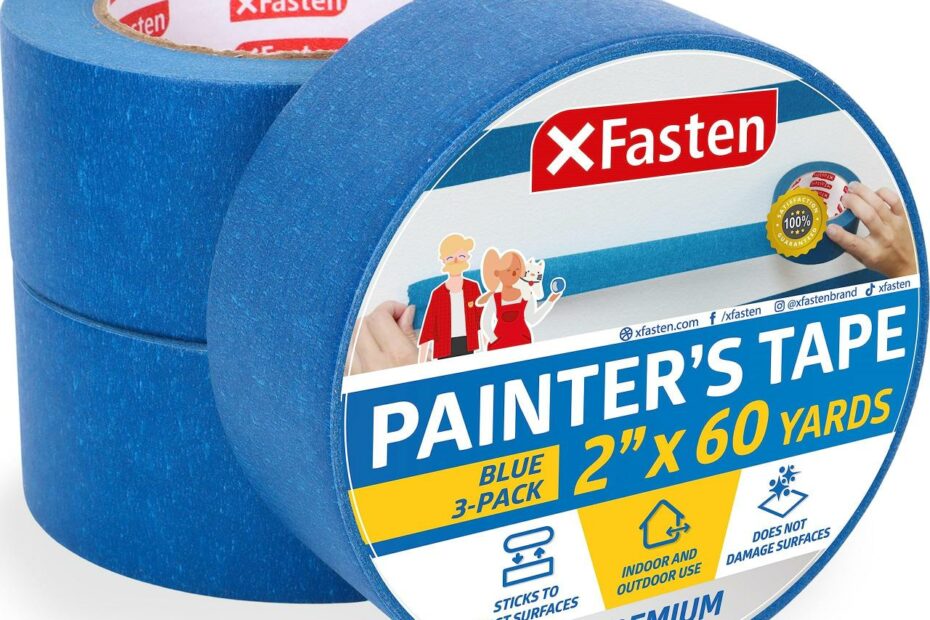 Xfasten Professional Blue Painters Tape 2 Inch X 60 Yards (3-Pack) Bulk  Blue Masking Tape For Painting Walls | Residue-Free - Amazon.Com