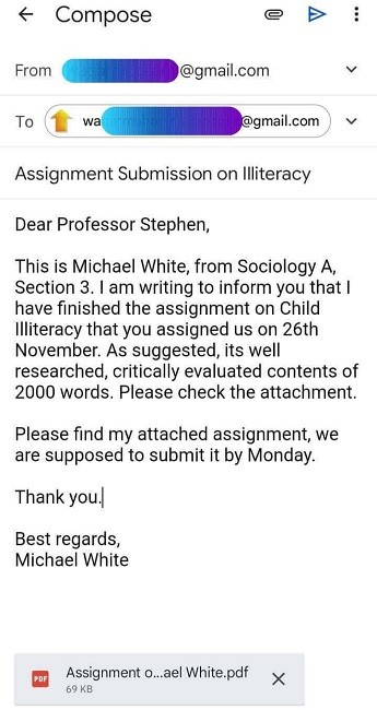 how to write email assignment