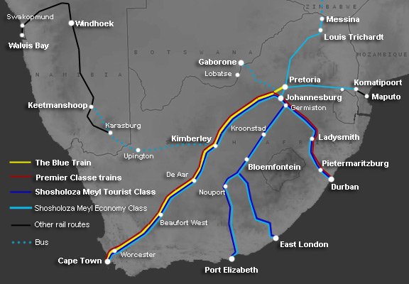 Train Travel In South Africa | Cape Town-Johannesburg From R630/£36/$62  With Sleeper