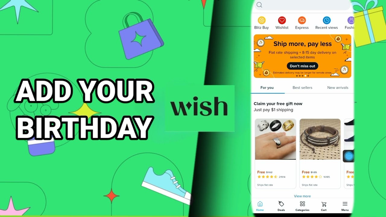 How To Add Your Birthday On Wish Shop And Save App - Youtube