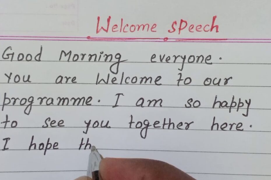 Welcome Speech | Short & Easy Welcome Speech In English | How To Deliver  English Welcome Speech - Youtube