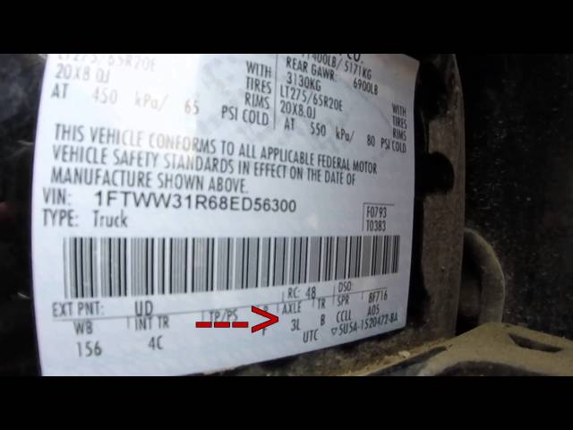 Step 1: How To Find The Rear Axle Ratio Code Of Your Truck Dcs Tuning -  Youtube