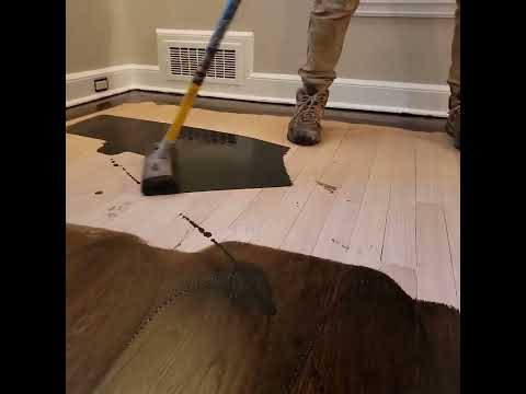 Hardwood floors Refinishing Applying Stain