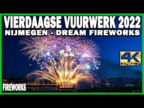 ⁽⁴ᴷ⁾ Nijmeegse Vierdaagse Vuurwerk 2022 - Nijmegen - Dream Fireworks Waal in Vlammen