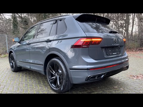 Volkswagen NEW Tiguan R-Line 2023 in 4K Dolphin Grey 19 Inch Valencia walk around & detail Inside